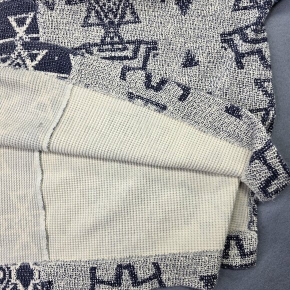 Pilcro Anthropologie Sweater Top Women S Oversized Boxy Thermal Aztec Boho Hippy - Picture 7 of 13